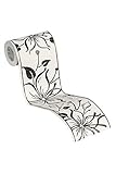 awallo selbstklebende Bordüre floral jung 5,00 m x 0,13 m metallic schwarz...