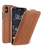 Edle Tasche für Apple iPhone XS und iPhone X / Case Außenseite aus Echt-Leder...