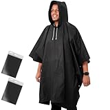ANYOO Regenponcho Wasserdicht Regenjacke 2 Stück für Herren Damen, Leicht...