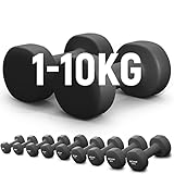 NEOLYMP Neopren Kurzhantel 2er Set (Schwarz 4 kg) – Weights Dumbbell Neopren...