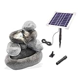 esotec Solar Felsenbrunnen, LiFePo4 Akku, LED, Geschenk Gartenliebhaber,...