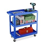 Relaxdays Werkstattwagen, Werkzeugwagen mit 3 Ebenen, mobiler Montagewagen, bis...