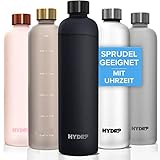 HYDROP® Trinkflasche 1L Kohlensäure geeignet & auslaufsicher [100% DICHT] -...