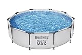 Bestway Steel Pro MAX Frame Pool ohne Pumpe Ø 305 x 76 cm, lichtgrau, rund