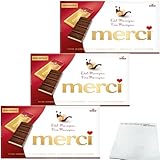 Merci Tafelschokolade Edel Marzipan 3er Pack (3x112g Packung) + usy Block