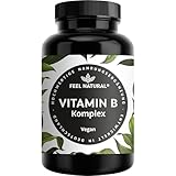 Vitamin B Komplex hochdosiert - 180 vegane Kapseln - Alle 8 B-Vitamine (B1, B2,...