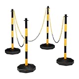Relaxdays Absperrpfosten mit Kette 4er Set, Kettenpfosten mobil, HxD: 85 x 29...