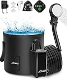 WADEO Tragbare Campingdusche Akku mit Pumpe und Eimer, Camping Dusche Outdoor...