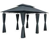 Casaria® Pavillon Topas 3x4m Metall Wasserabweisend UV-Schutz 50+ mit...