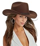 Western-Cowboyhut für Herren und Damen, klassischer Fedora-Hut zum Aufrollen,...