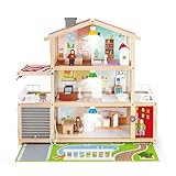 Puppen-Villa von Hape| Preisgekröntes Puppenhaus mit 10 Zimmern aus Holz ab 3...