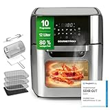 GOURMETmaxx Digitale Heißluftfritteuse 12 L, XXL-Edelstahl-Ofen | Airfryer +...