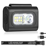 Adiwo LED Clip Lampe, Wiederaufladbar Kleinstirnlampe Brustlampe...