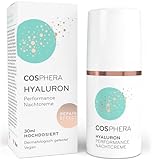 Cosphera Hyaluron Nachtcreme 100% vegan - Nachtpflege für Falten, Tränensäcke...