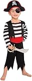 Amscan 10132279 Kinderkostüm Deckhand Pirat, Mehrfarbig, 4 bis 6