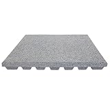 TOPRUBBER Fallschutzplatte 50x50x4 cm Grau Gummiplatte Fallschutzmatte...