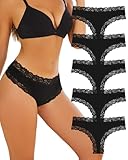 ALL OF SHE Unterhosen Damen Baumwolle Spitze Brazilian Slip Sexy Unterwäsche...