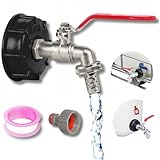 KRUMAD Kugelhahn 1/2 Zoll, Wasserhahn für Garten und Außenbereich, IBC...