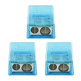 KUM AZ1032016-B - Anspitzer mit Behälter 2in1 M2, 3 Stück, blau, Doppelspitzer...