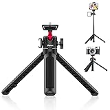 Mini Kamera Stativ, Desktop Vlogging Stativ mit 360° Kugelkopf 1/4 Schraube...