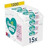 Pampers Sensitive Feuchttücher 15 Packungen mit 80 Stück - 1200 Feuchttücher,...