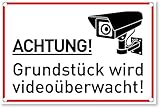 LEEPAT Achtung Videoüberwachung Schild, 30x20cm Aluminium Video Warnschilder,...