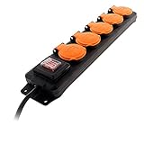Zenitech – IP44 wasserdichter Block 5 Steckdosen 16 A 2P+E mit Klappen und...