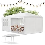 Juskys Partyzelt 3x6 m mit 6 abnehmbaren Seitenwänden & Dach - 18 m² - 12...