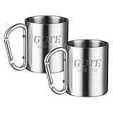 Gute Camping Becher,2 Stück Edelstahl Camping Cup Outdoor Becher mit...
