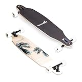 muuwmi Longboard Beach, ABEC 7, Deck 97x23 cm, 7 Zoll Aluminium Trucks, Rollen...