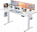 HUANUO Höhenverstellbarer Schreibtisch 160x80cm,25MM Ganze Tischplatte mit...