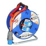Brennenstuhl CEE 230V Camping-Kabeltrommel (25m H07RN-F 3G2,5 Kabel in orange,...