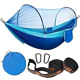 Ultraleicht Outdoor Hängematte mit Moskitonetz 300KG Tragkraft | Reise...