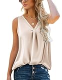 Hotouch Damen Satin Tank Top Ärmellose Blusentops Elegant Seidentop Sommer...