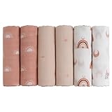 GLLQUEN Musselintücher für Babys, 6 Stück Spucktücher aus Baumwolle 70 cm x...