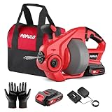 POPULO Rohrreinigungsspirale Akku-Rohrreiniger, 7,6m 18V Elektrischer...