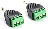 POPPSTAR Audio Klinkenstecker (Adapter 3,5mm Klinke männlich auf 3-pin Terminal...