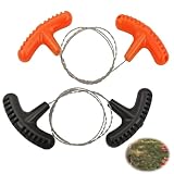 2 Stück Edelstahl Drahtsäge, 68 cm Tragbare Taschensäge Seilsäge Verbesserte...