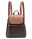 Calvin Klein Damen Elaine Signature Key Item Flap Rucksack, Braun/Khaki/Gepäck...