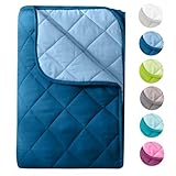 wometo Microfaser Sommer Steppbett Wende-Design 135x200 oekoTex - dunkelblau und...