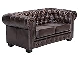 Woodkings® Chesterfield Sofa 2-Sitzer Echtleder Couch Bürosofa Polstermöbel...