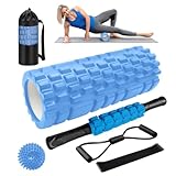Faszienrolle, Qveetry 6 in 1 Foam Roller Faszienrolle Set mit Massageroller...