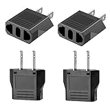 Oliveria 4 Stück Reiseadapter, EU to US Adapter, Adapterstecker USA Deutschland Stecker, Reisestecker EU auf US Deutschland/Europa Stecker Amerika/Kanada/Mexiko Konverter für Geräte mit USA-Netzteil