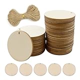 Holzscheiben mit Loch für Kunst und Handwerk, 5 cm (wird mit Schnur geliefert),...
