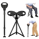 Klappbarer Gehstock mit Sitz Höhenverstellbarer, Leichter einziehbarer...