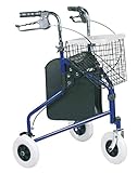 FabaCare Rollator Actimo Delta, 3-Rad-Rollator, Gehhilfe blau, Korb, Tablett,...