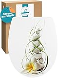 Calmwaters® WC Sitz mit Absenkautomatik Wellness-Motiv Plumeria, Thermoplast...