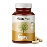 Ingwer Kapseln Bio 160 Stück | 500 mg Ingwer-Pulver pro Kapsel | aus 100%...