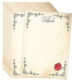 20 Blatt Zertifikatspapier Vintage Stil mit gedrucktem Wachssiegel Siegel DIN A4...