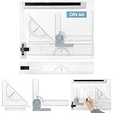 QWORK® Multifunktions Zeichenplatte Set, DIN A4 Zeichenbrett mit verstellbarem...